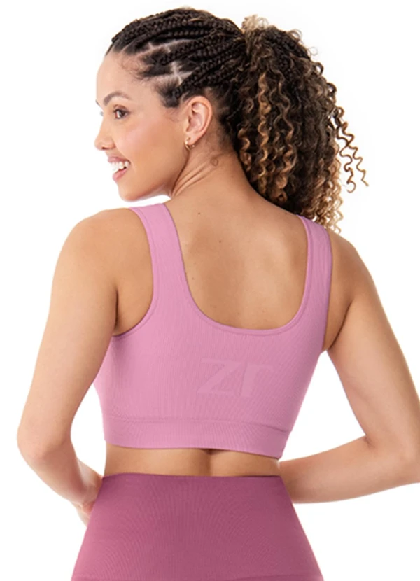 Zee Rucci - Top com Bojo Removível sem Costura Rosa 2