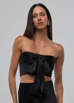 Carlota Costa - Top com Laço Preto - CARLOTA COSTA