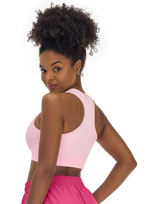 Zee Rucci - Top com Zíper e Bojo Removível sem Costura Rosa - ZEE RUCCI