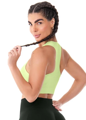 Zee Rucci - Top com Zíper e Bojo Removível sem Costura Verde - ZEE RUCCI