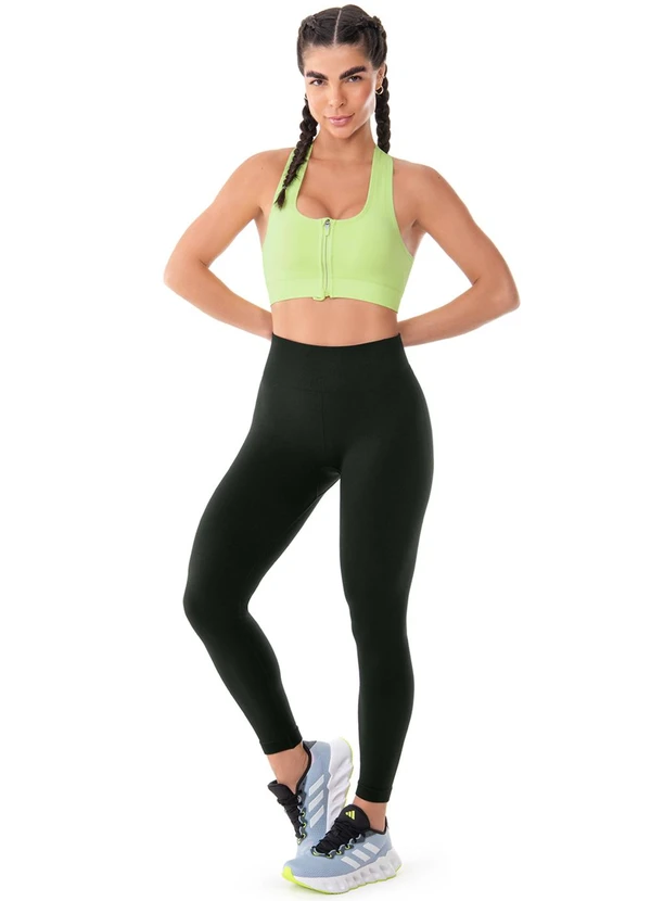 Zee Rucci - Top com Zíper e Bojo Removível sem Costura Verde 3