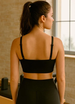 Dukali - Top Confort Poliamida Bojo Removível Preto - DUKALI