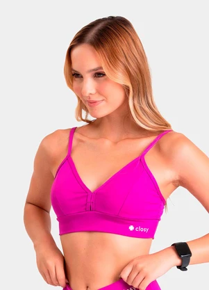 Closy - Top Decote V Reflexo Fúcsia - CLOSY