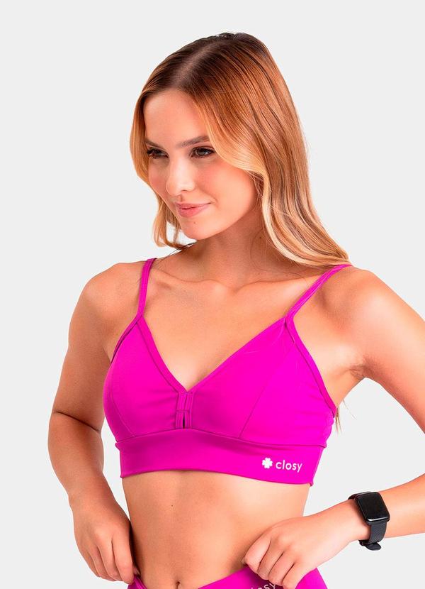 Closy - Top Decote V Reflexo Fúcsia 1