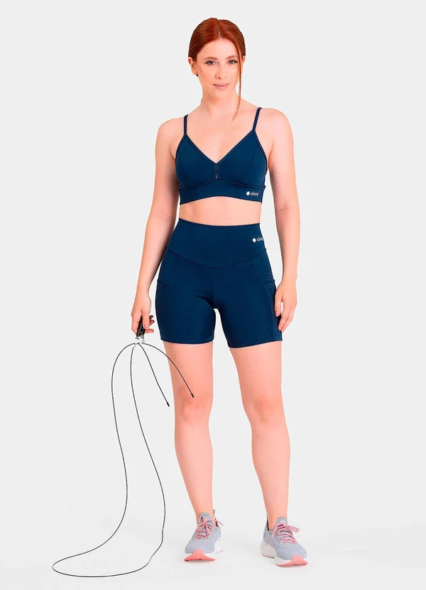 Closy - Top Decote V Reflexo Marinho 3