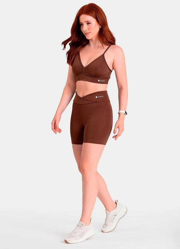 Closy - Top Decote V Reflexo Marrom 3