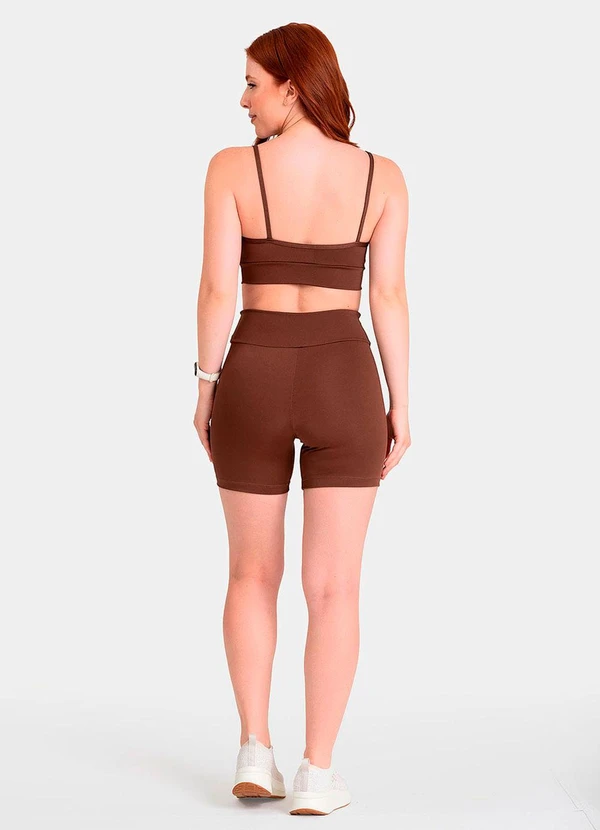 Closy - Top Decote V Reflexo Marrom 5