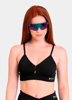 Closy - Top Decote V Reflexo Preto - CLOSY