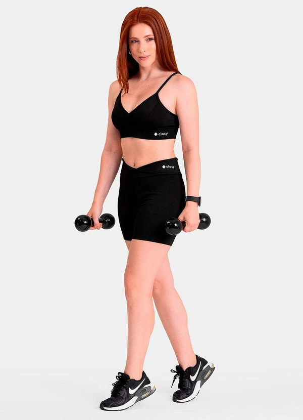 Closy - Top Decote V Reflexo Preto 3