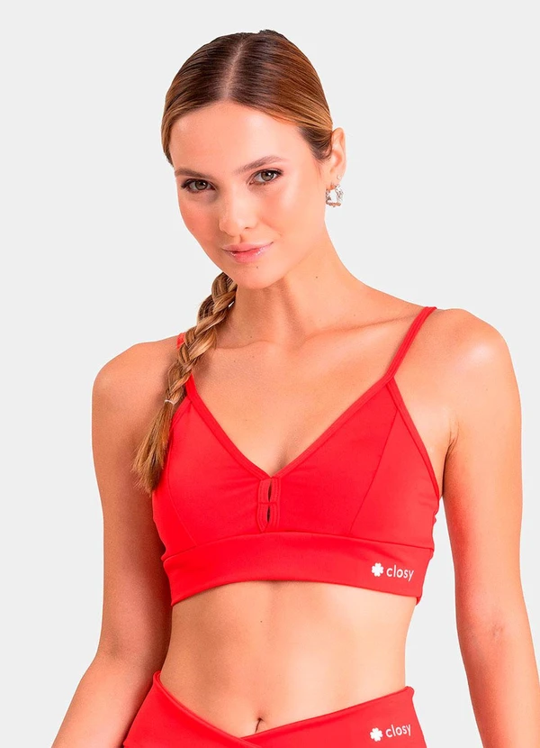 Closy - Top Decote V Reflexo Vermelho 1