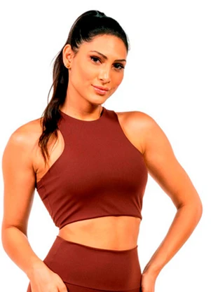 Cobertura - Top em Suplex Feminino Marrom - COBERTURA