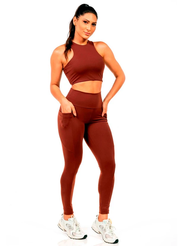 Cobertura - Top em Suplex Feminino Marrom 2