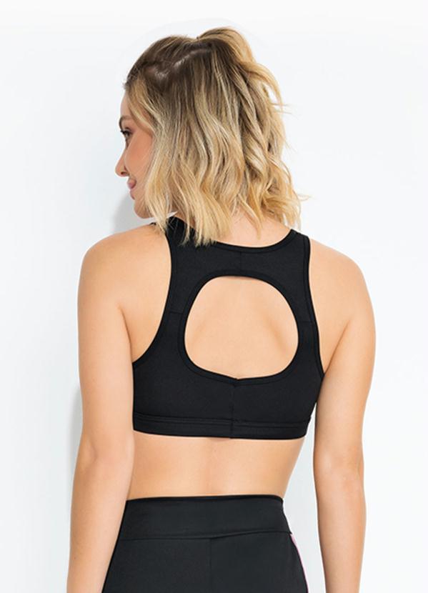 Outlet - Top Esportivo com Costas Vazada Preto 2