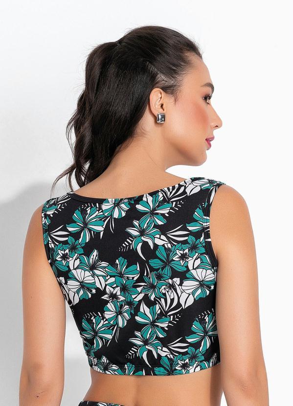 Alma Dolce - Top Esportivo com Recorte Central Floral 2