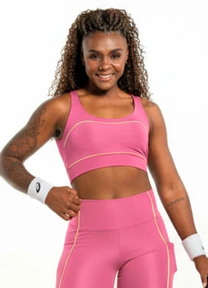 Cobertura - Top Feminino com Filetes Rosa - COBERTURA