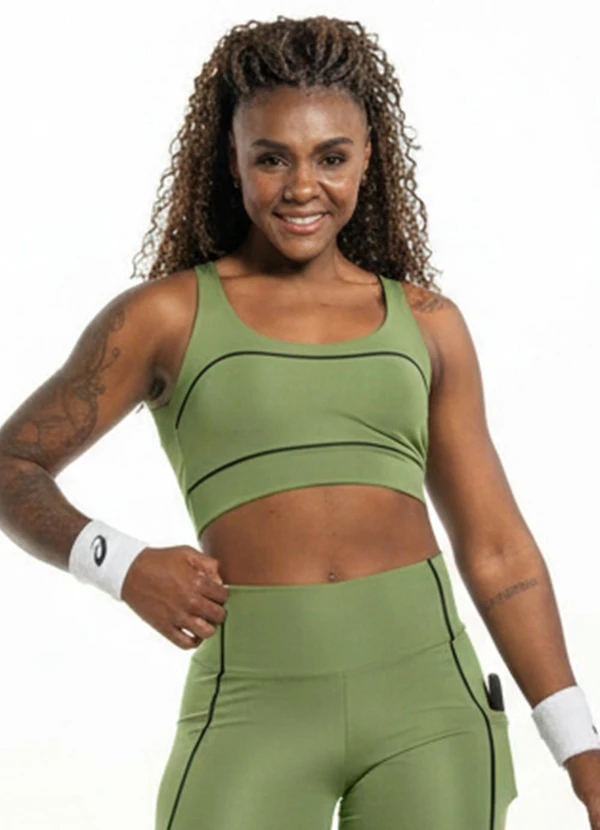 Cobertura - Top Feminino com Filetes Verde