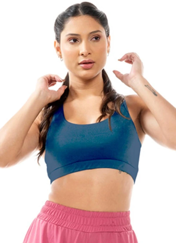 Cobertura - Top Feminino Fitness Azul