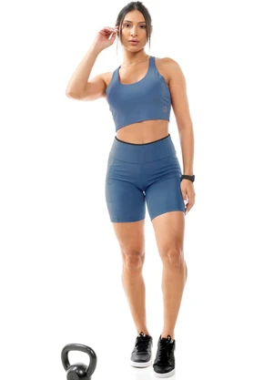 Cobertura - Top Feminino Fitness Azul - COBERTURA