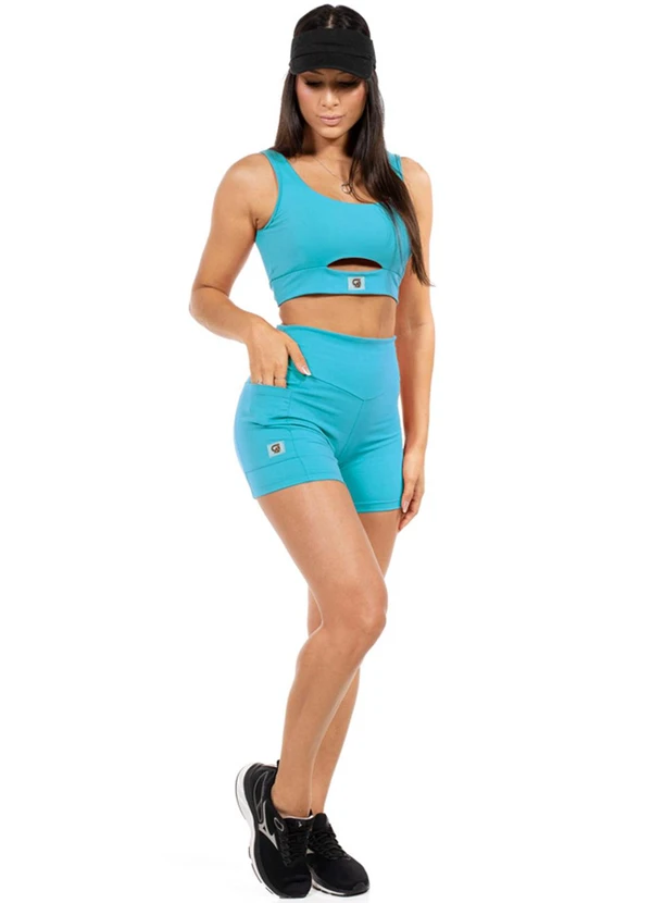 Cobertura - Top Feminino Fitness Azul 2