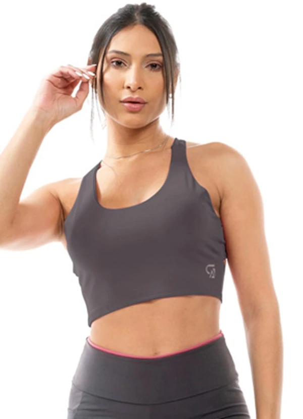 Cobertura - Top Feminino Fitness Cinza