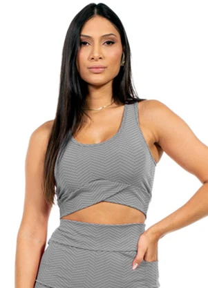 Cobertura - Top Feminino Fitness Cinza - COBERTURA