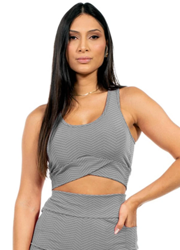 Cobertura - Top Feminino Fitness Cinza