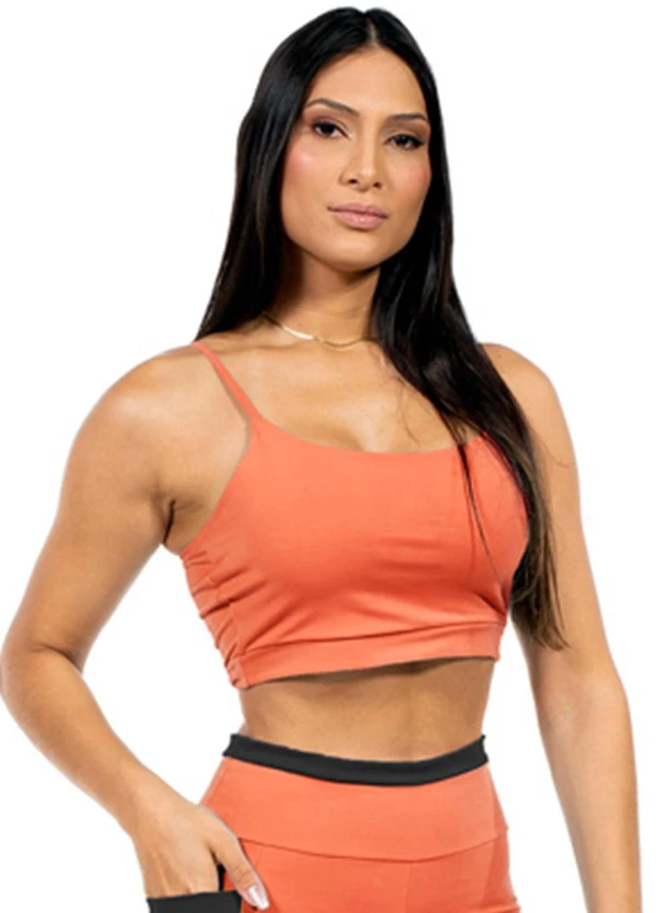 Cobertura - Top Feminino Fitness Marrom