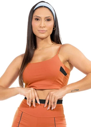 Cobertura - Top Feminino Fitness Marrom - COBERTURA