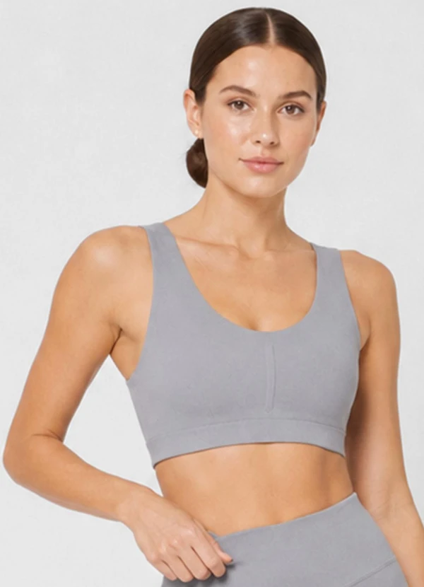 Rovitex - Top Feminino Fitness Poliamida Cinza
