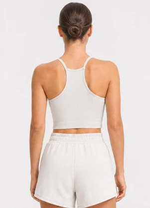 Rovitex - Top Feminino Nadador Fitness Poliamida Bege - ROVITEX