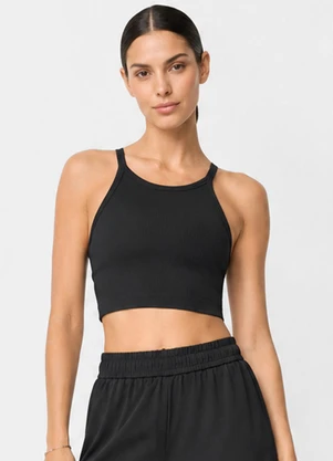 Rovitex - Top Feminino Nadador Fitness Poliamida Preto - ROVITEX