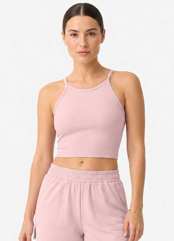 Rovitex - Top Feminino Nadador Fitness Poliamida Rosa