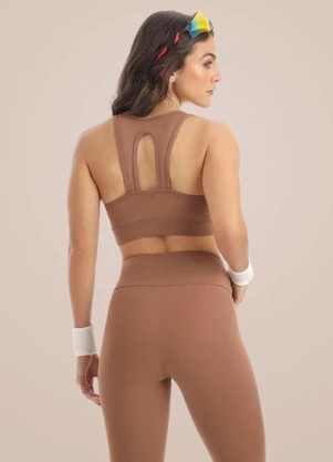 Endorfina - Top Feminino Poliamida Zt Marrom - ENDORFINA