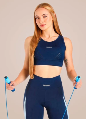 Endorfina - Top Feminino Super Power Azul - ENDORFINA