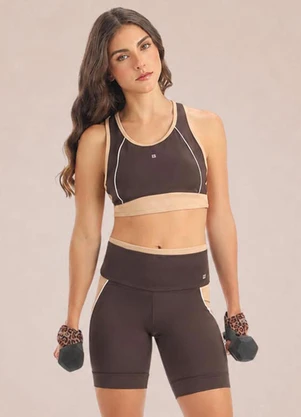Endorfina - Top Feminino Super Power Marrom - ENDORFINA
