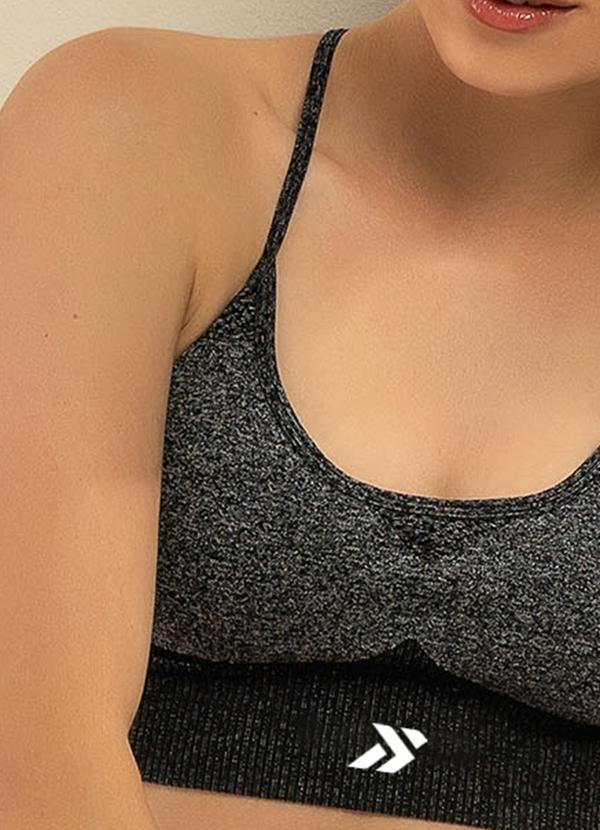 Basic Pro - Top Fitness Alças Cruzadas Mescla Preto 4