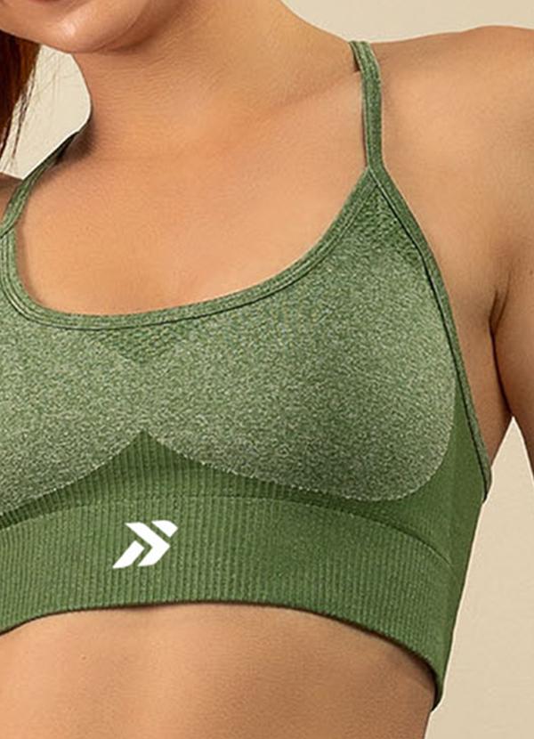 Basic Pro - Top Fitness Alças Cruzadas Mescla Verde 4