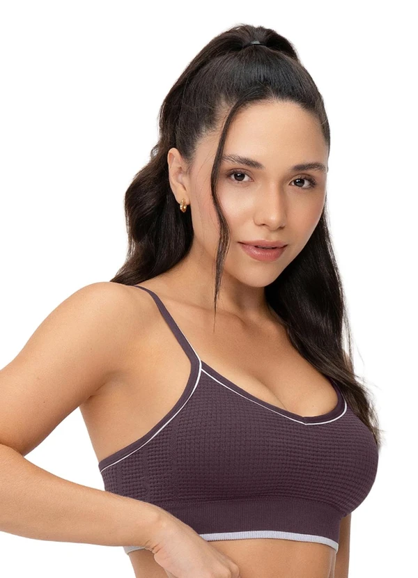 Zee Rucci - Top Fitness Alças Reguláveis Bojo Removível Roxo