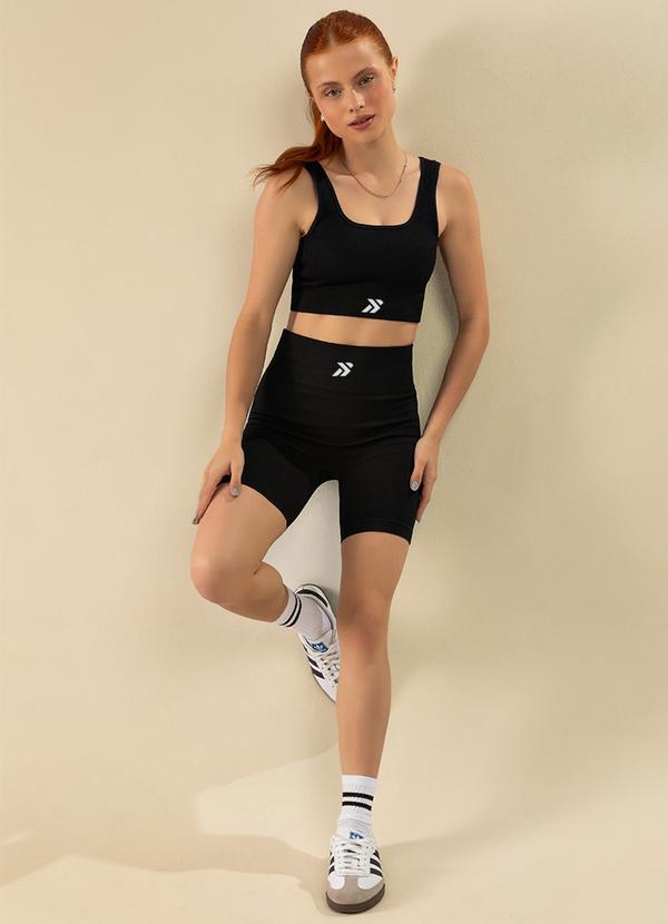 Basic Pro - Top Fitness Canelado Cropped Preto 3