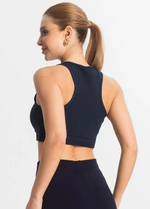 Select - Top Fitness Feminino em Cotton Pesado Azul - SELECT