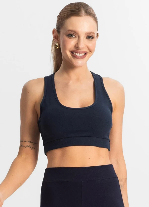 Select - Top Fitness Feminino em Cotton Pesado Azul