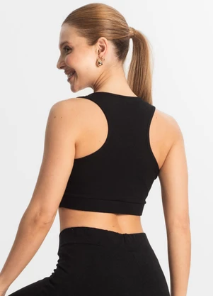 Select - Top Fitness Feminino em Cotton Pesado Preto - SELECT