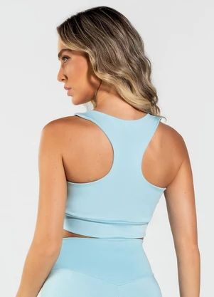 Vouq - Top Fitness Fit-Tech Feminino Curve Azul - VOUQ