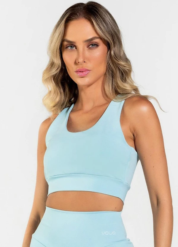 Vouq - Top Fitness Fit-Tech Feminino Curve Azul