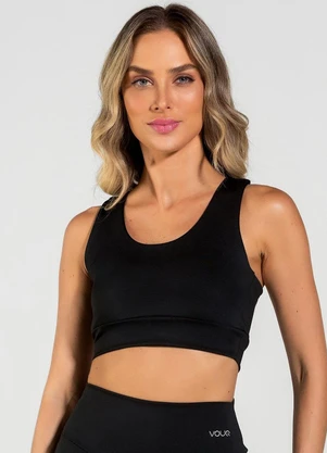 Vouq - Top Fitness Fit-Tech Feminino Curve Preto - VOUQ
