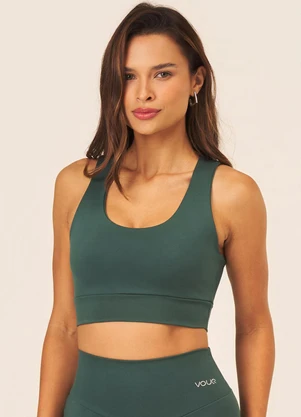 Vouq - Top Fitness Fit-Tech Feminino Curve Verde Selva - VOUQ