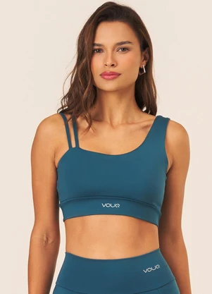 Vouq - Top Fitness Fit-Tech Feminino Dual Run Azul - VOUQ