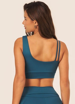 Vouq - Top Fitness Fit-Tech Feminino Dual Run Azul - VOUQ