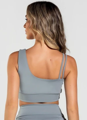 Vouq - Top Fitness Fit-Tech Feminino Dual Run Chumbo - VOUQ