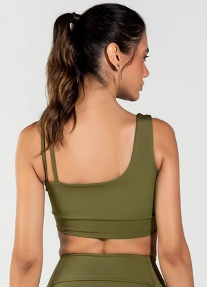 Vouq - Top Fitness Fit-Tech Feminino Dual Run Musgo - VOUQ